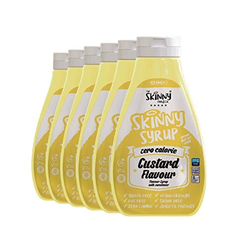 The Skinny Food Co Custard Flavour, Zero Calorie Sugar Free Syrup, 6 x 425 ml Bottles