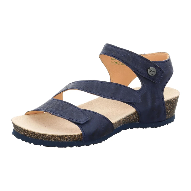 Think! Damen DUMIA chromfrei gegerbte nachhaltige Sandale, INDIGO 8000