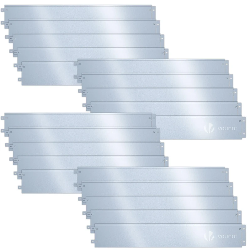 VOUNOT® 20M Galvanised Steel Lawn Edging, Metal Garden Edging Landscape Border, 100 x 18 cm, 20pcs