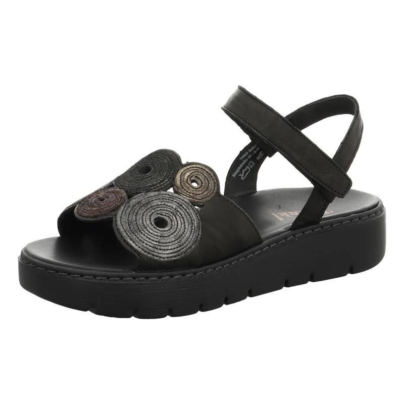 Think! Women's Sing Sandals, 0000 Black Estate, 5.5-6 UK