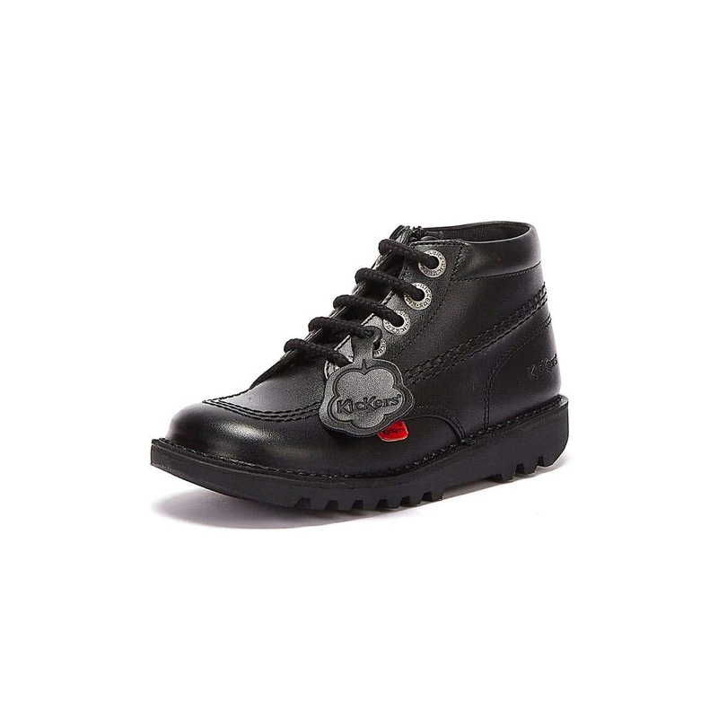Kickers Unisex Kids Kick Hi Classic Ankle Boots with Zip | Extra Comfortable | Added Durability | Premium Quality, Black, 12 UK Child