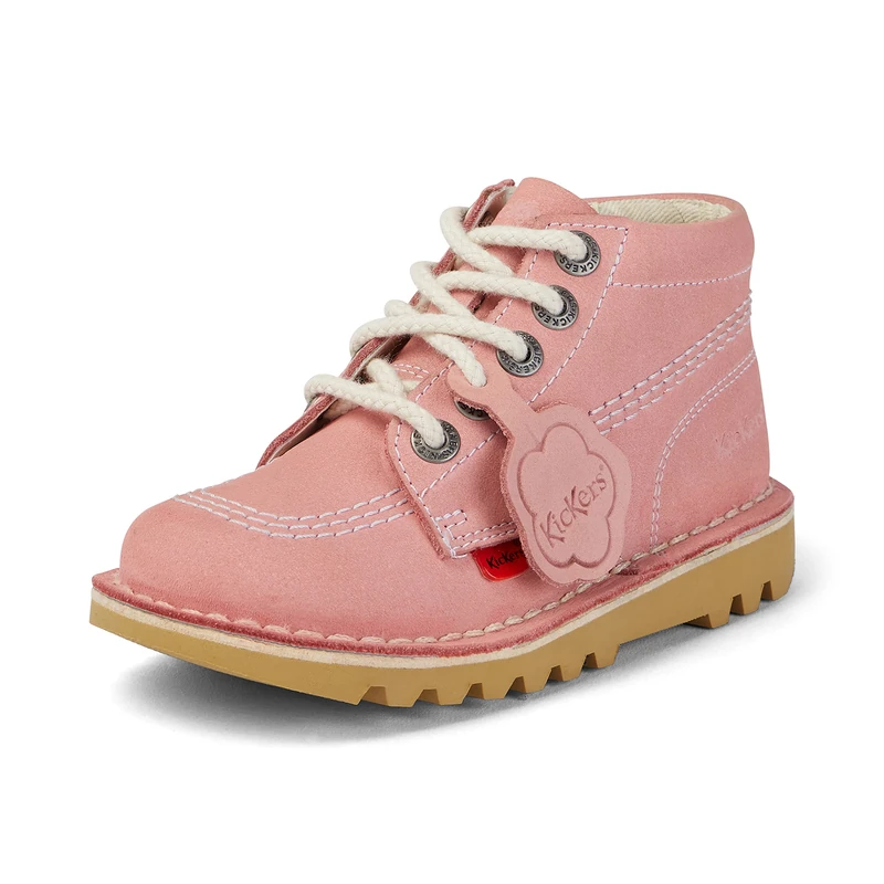 Kickers Infant Unisex Kick Hi Classic Ankle Boots with Zip | Extra Comfortable | Added Durability | Premium Quality, Pink, 11 UK Child