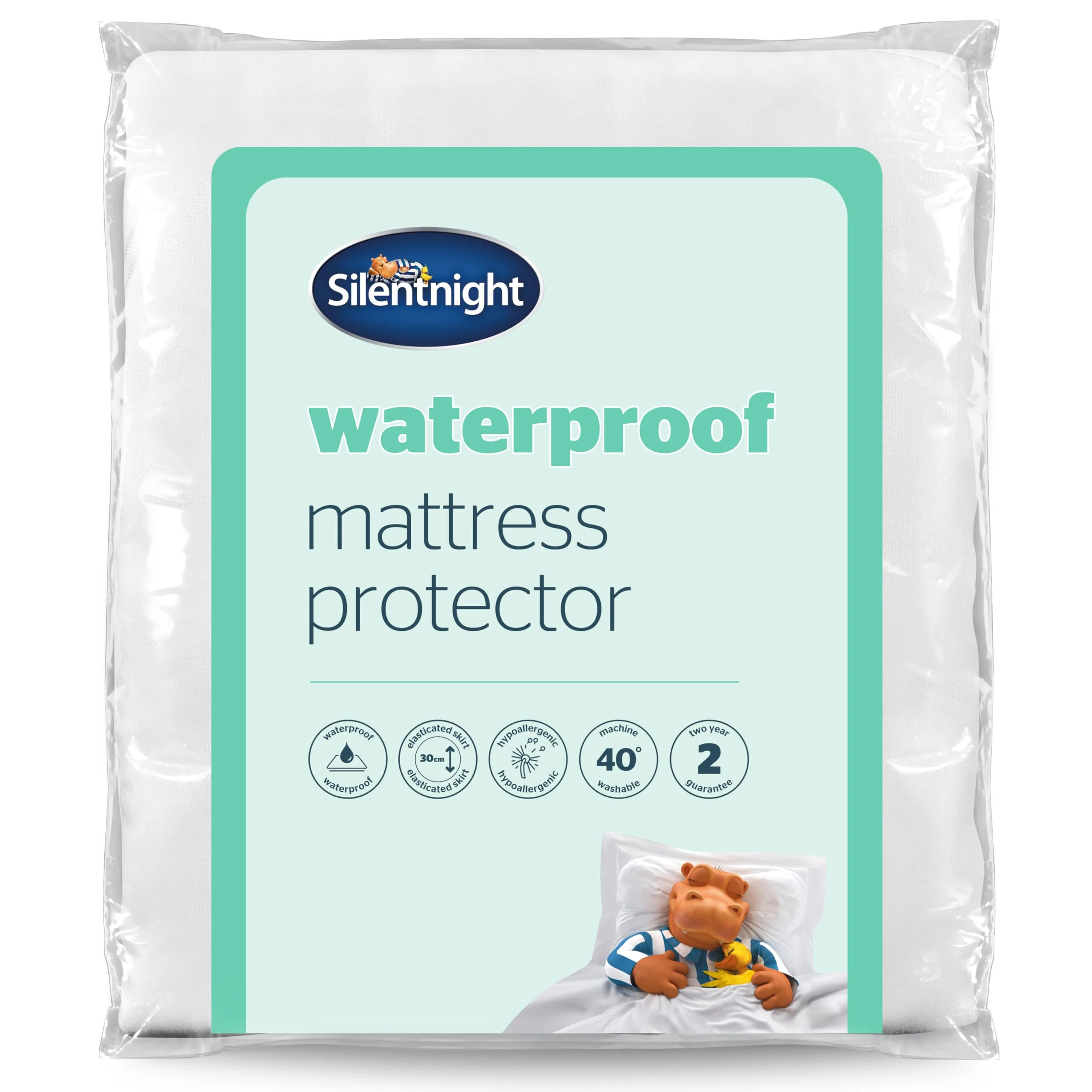 Silentnight New Waterproof Mattress Protector - Luxury Super Soft Pad Protect Your Bed Against Spillages - Hypoallergenic Machine Washable Protectors, White