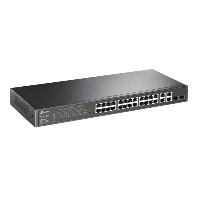 TP-Link SL2428P 24 Port Gigabit PoE Smart Switch, 24× Gigabit PoE ports, 802.3af-at 30W, 250W Total Budget, Network switch, Power Saving, Metal Case, Ethernet Switch, Ethernet Splitter