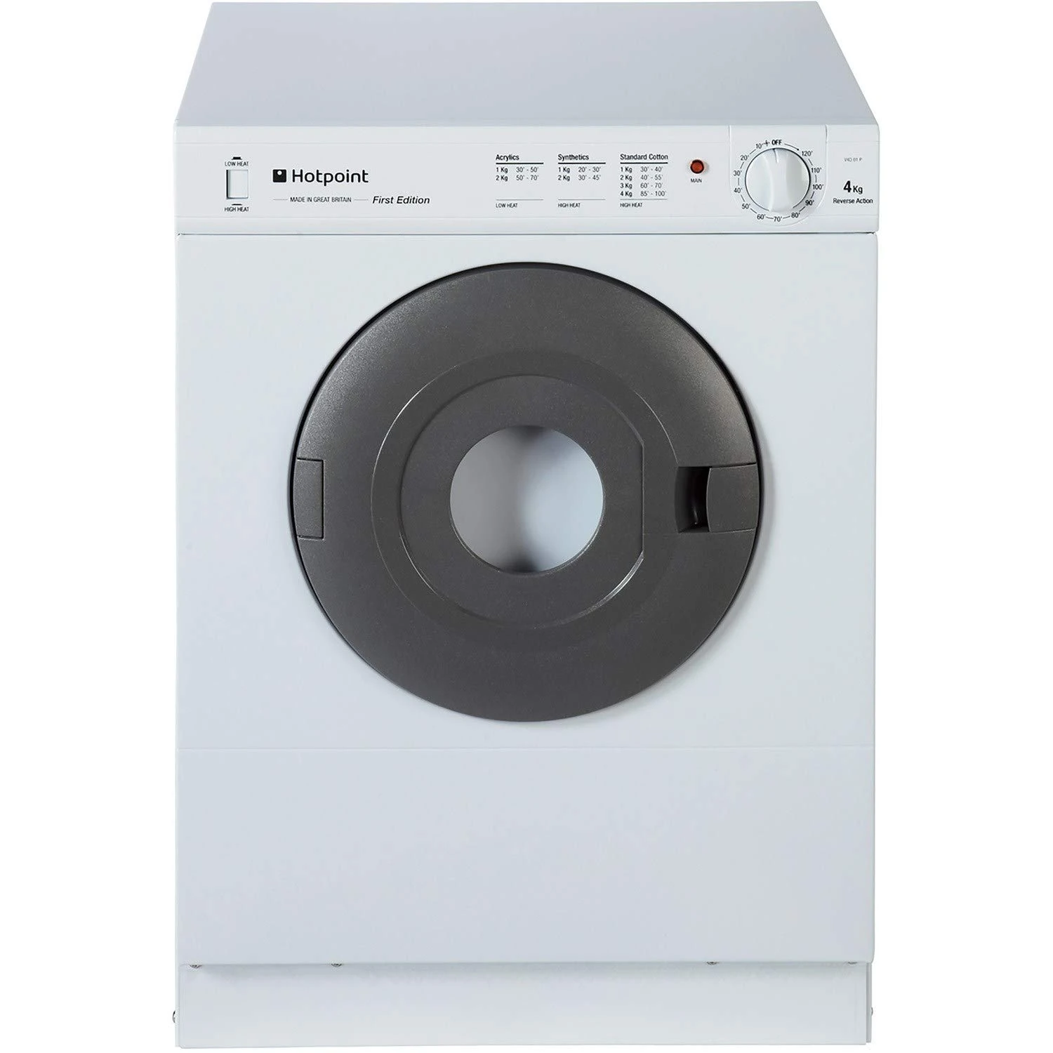 Hotpoint NV4D01P First Edition' 4kg Freestanding Front Vented Tumble Dryer - White
