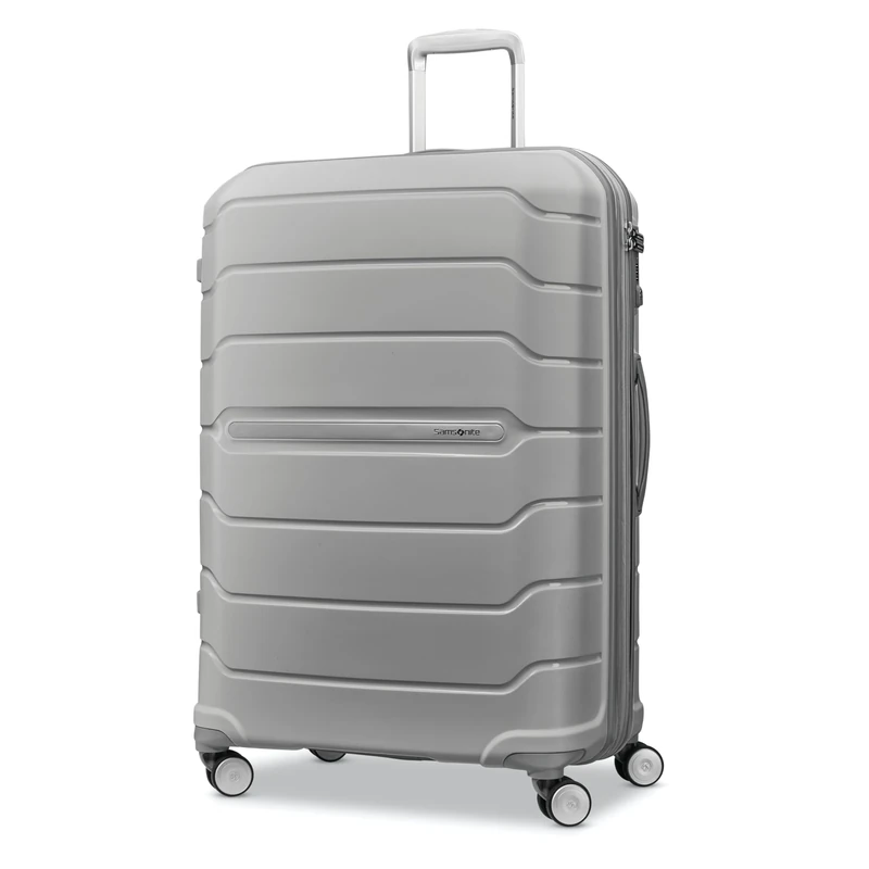 Samsonite Freeform Hardside Expandable with Double Spinner Wheels, Light Grey, Checked-Large 28-Inch, Freeform Hardside Expandable with Double Spinner Wheels