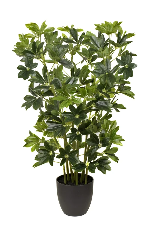 GreenBrokers Premium Quality Artificial 95cm Schefflera Umbrella Plant in Black Pot