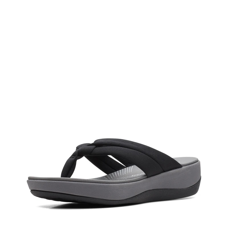 Clarks Women's Arla Kaylie Flip-Flop, Black Textile, 3 UK