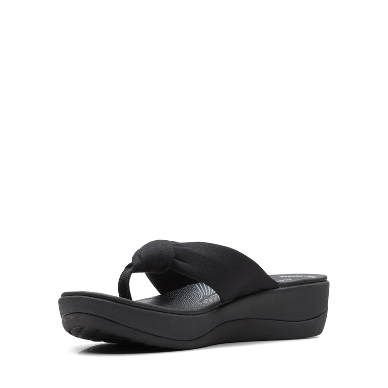 Clarks Women's Arla Kaylie Flip-Flop, Black Textile, 7 UK