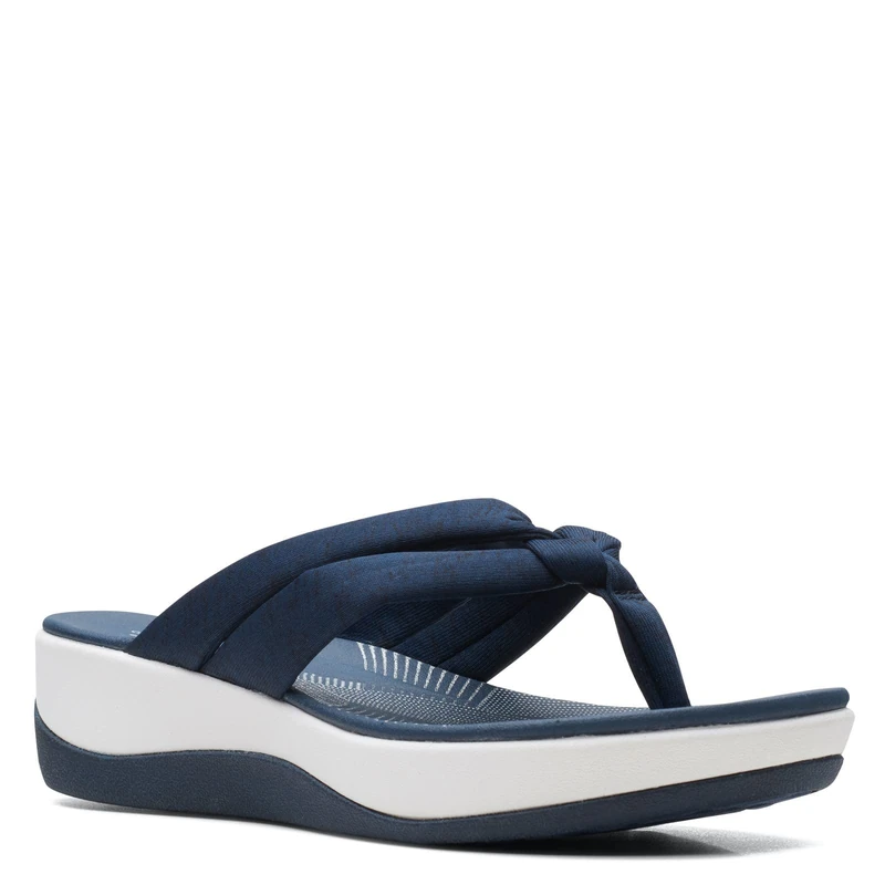Clarks Women's Arla Kaylie Flip-Flop, Navy Textile, 10 UK