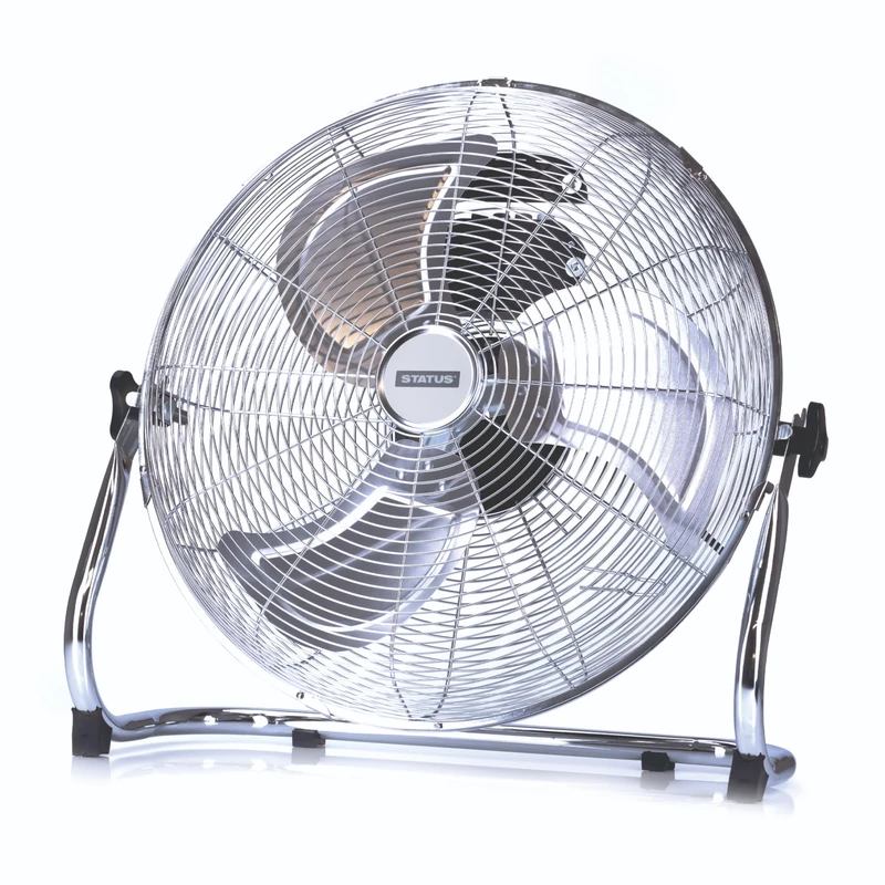 Status Floor Fan | 18 Inch Portable Fan | 3 Speed Adjustable Angle Fan | Chrome | S18CFLOORFAN1PKB