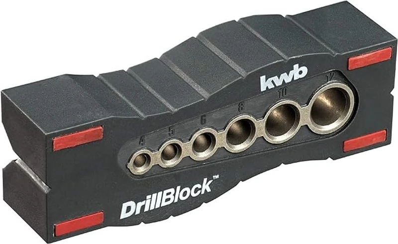KWB DRILL GUIDE/DRILL JIG Ø 44899 MM DRILLBLOCK FOR PRECISE AND STRAIGHT DRILLING ON SURFACES, ROUND MATERIALS, AND EDGES INCLUDING GRIP POINTS - Image 1