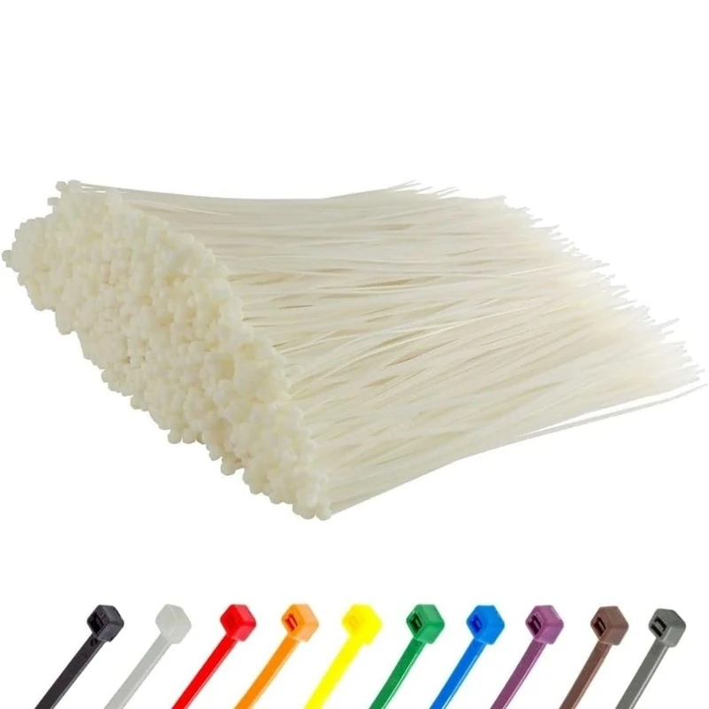 GTSE 14” White/Clear Zip Ties, 1,000 Bulk Pack, 50lb Strength, UV Resistant Long Nylon Cable Ties, Self-Locking 14 Inch Tie Wraps