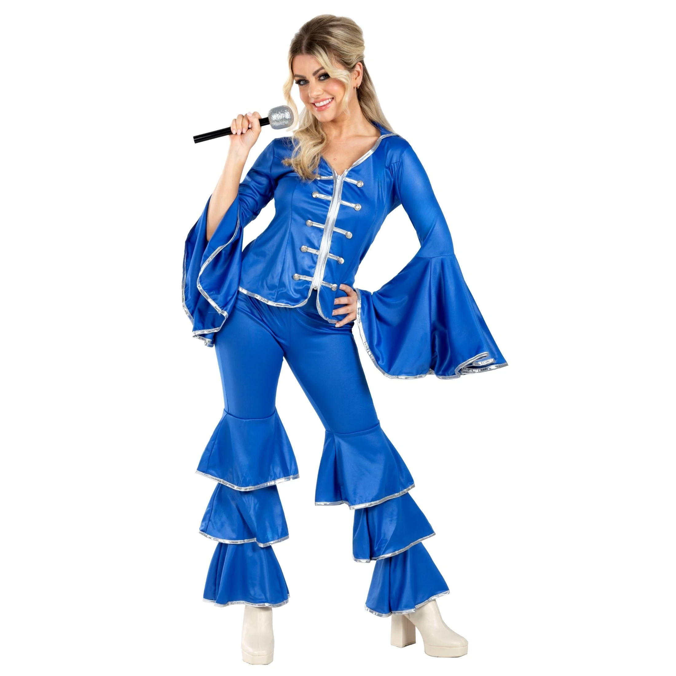 Fun Shack Dancing Queen Costume for Women - 70s Disco Outfit - 1970s Swedish Fancy Dress Party Attire, Large