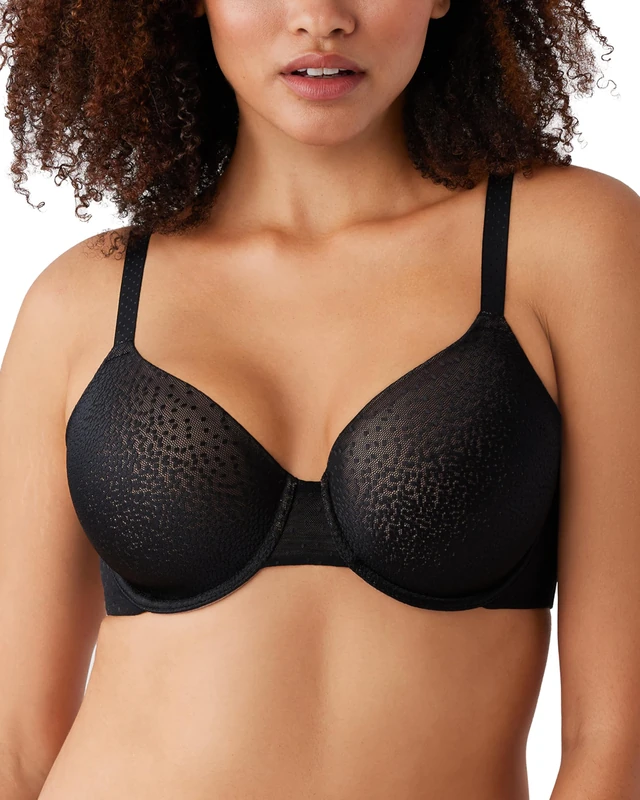 Wacoal Women's Back Appeal Full Coverage T-Shirt Bra, Black, 38DD