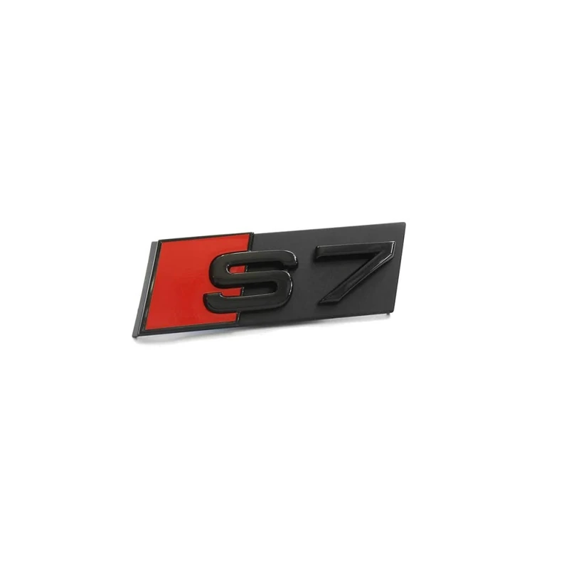 Audi 4K8071805 Logo S7 Black/Red Tuning Exclusive Radiator Grill Clip Black Edition Emblem