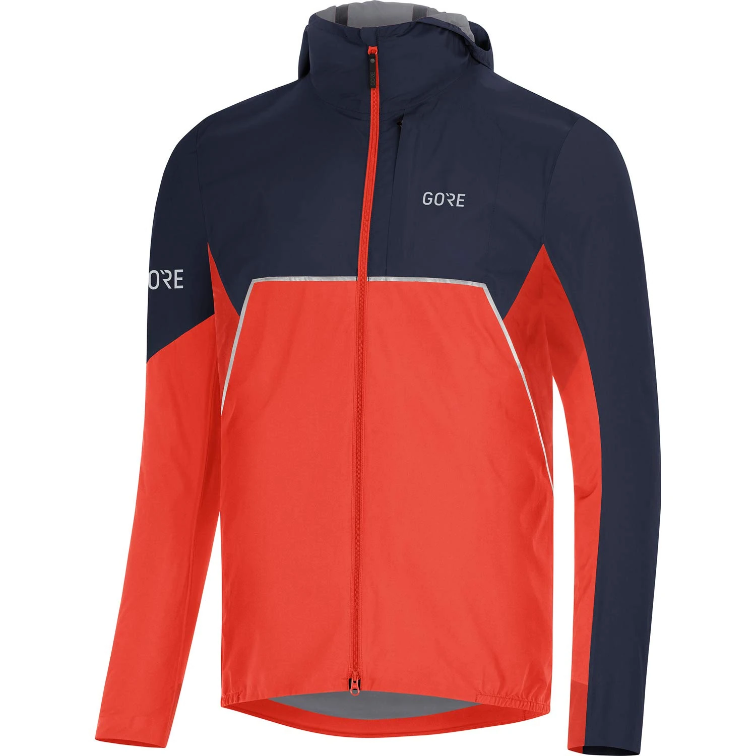 GORE WEAR Men's Running Jacket, R7, Partial GORE-TEX INFINIUM, Hooded Jacket, Fireball/Orbit, M