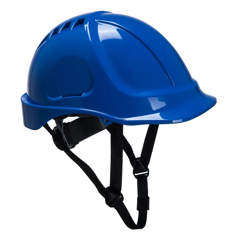Portwest PS54 Endurance Plus Safety Hard Hat Unvented Helmet ABS Shell Electrical Insulation 6-Point Suspension Adjustable Fit Chin Strap Lateral Deformation CE Certified, Royal Blue