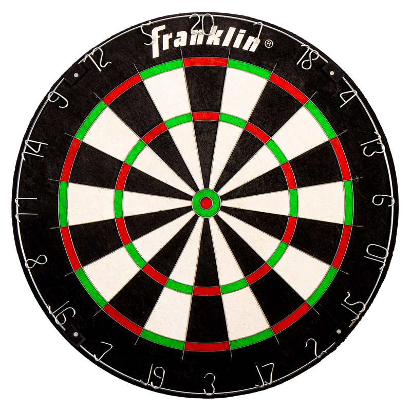 Franklin Sports Official Dartboard - Professional Regulation Size 18 inch Bristle Self Healing Dartboard - Metal Number Ring - Steel Tip Darts Dartboard