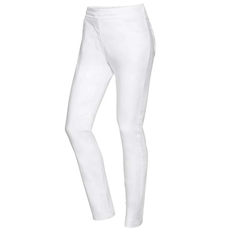 BP 1767-311-0021-26n Stretch Fabric Tight Fit Trousers for Women, 65% Cotton/30% Polyester/5% Elastane, White, 26n Size
