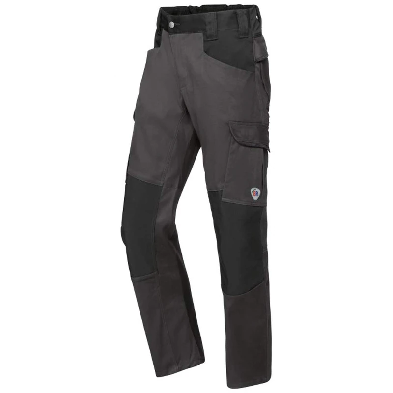 BP 1826-033-5632-47/48n Fabric Blend with Stretch Work Trousers for Men, High Waist at Back, 70% Cotton/28% Polyester/2% Elastane, Anthracite/Black, 47/48N Size