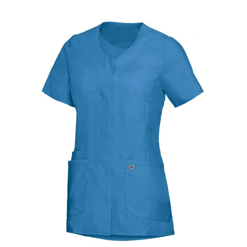 BP Med Tunics 1764-241-0116 Women's Tunic with 1/2 Sleeves and V-Neck 49% Cotton, 48% Polyester, 3% Elastolefin Slim Fit Size: Men Colour: Azure Blue - Image 1