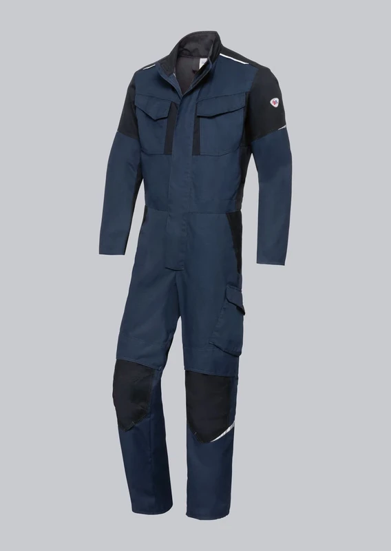 BP 2409-581-1432-34/37n Overall Stand-Up Collar, Concealed Zip and Press Stud Strap, 35% Aramid/30% Modacrylic/25% Cotton/9% Polyamide/1% Other Fibres, Night Blue/Black, 34/37N Size