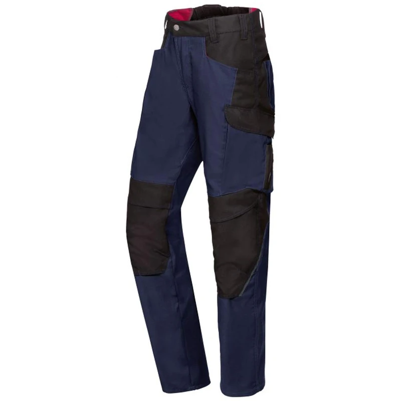 BP 1820-565-1432-30L Fabric Blend with Stretch Work Trousers for Men, Higher Waist at Back, 65% Polyester/35% Cotton, Night Blue/Black, 30L Size