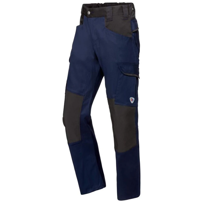 BP 1826-033-1432-34s Fabric Blend with Stretch Work Trousers for Men, Higher Waist at Back, 70% Cotton/28% Polyester/2% Elastane, Night Blue/Black, 34S Size