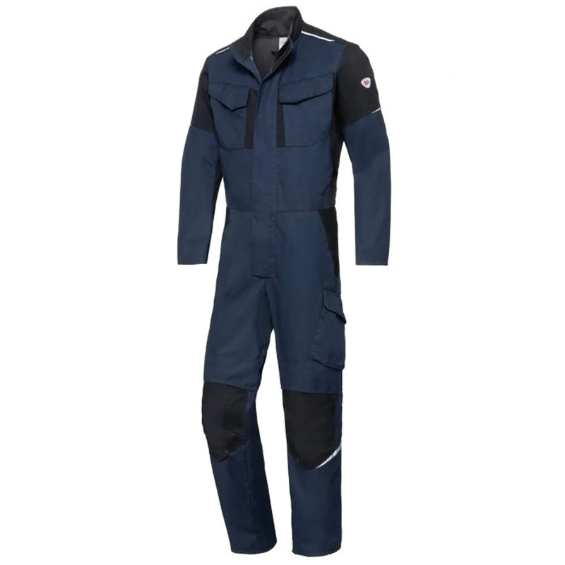 BP 2409-581-1432-44/46l Overall Stand-Up Collar, Concealed Zip and Press Stud Tape, 35% Aramid / 30% Modacrylic / 25% Cotton / 9% Polyamide / 1% Other Fibres, Night Blue/Black, 44/46L Size