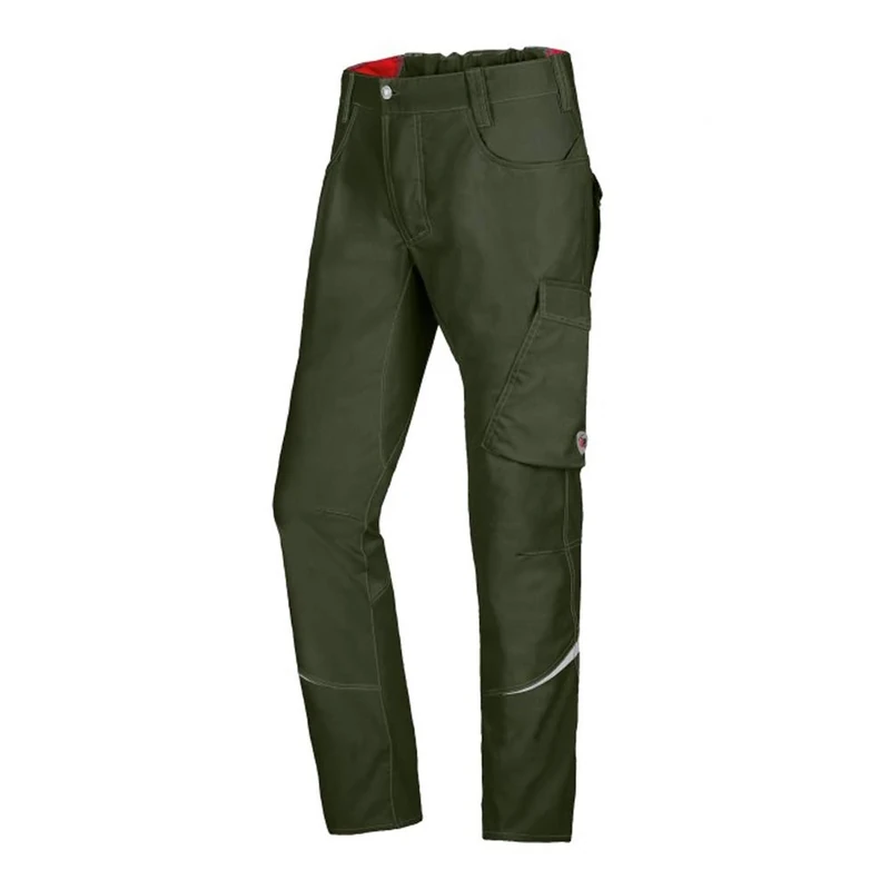 BP 1960-570-0073-37/38l Fabric Blend with Stretch Work Trousers for Men, Slim Silhouette with High Waist at Back, 65% Polyester/35% Cotton, Olive, 37/38L Size