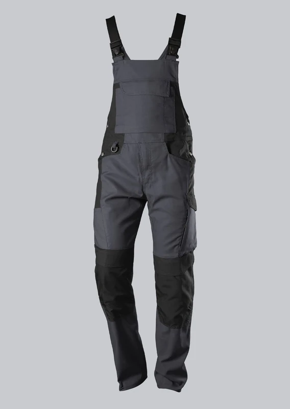 BP 1821-565-5632-39/42l Fabric Blend Dungarees Stretch Braces with Clip Fastenings, 65% Polyester/35% Cotton, Anthracite/Black, 39/42L Size