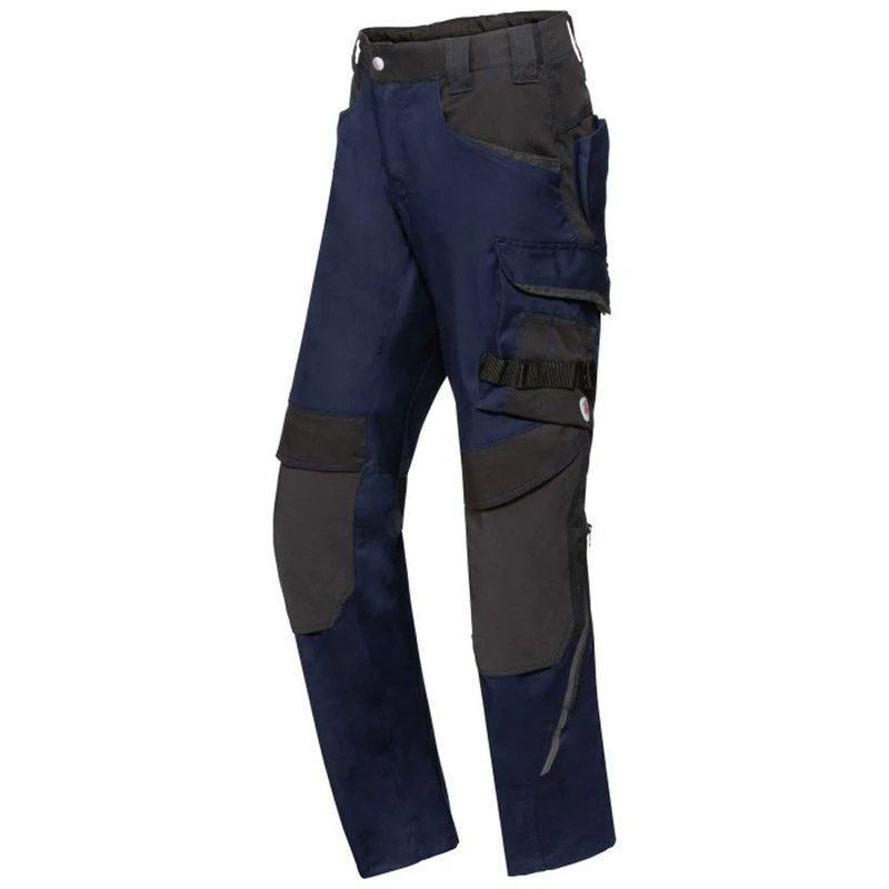 BP 1825-032-1432-39/40s Fabric Blend with Stretch Work Trousers for Men, High Waist at Back, 65% Polyester/35% Cotton, Night Blue/Black, 39/40S Size