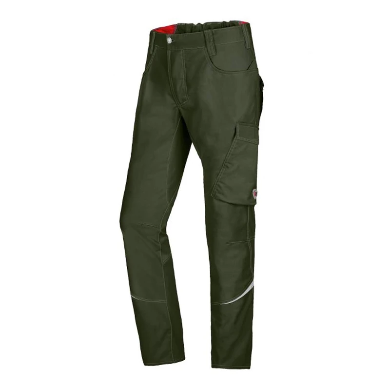 BP 1960-570-0073-30n Fabric Blend with Stretch Work Trousers for Men, Slim Silhouette with High Waist at Back, 65% Polyester/35% Cotton, Olive, 30N Size
