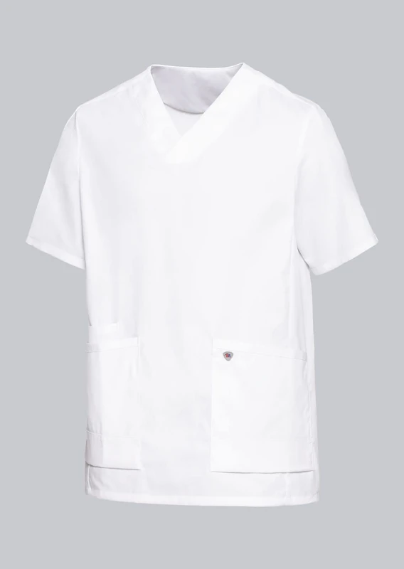 BP 1763-684-0021-Mn Super Light Fabric Over-Tunic for Women, 49% Cotton, 49% Polyester, 2% Elastolefin, White, Mn Size