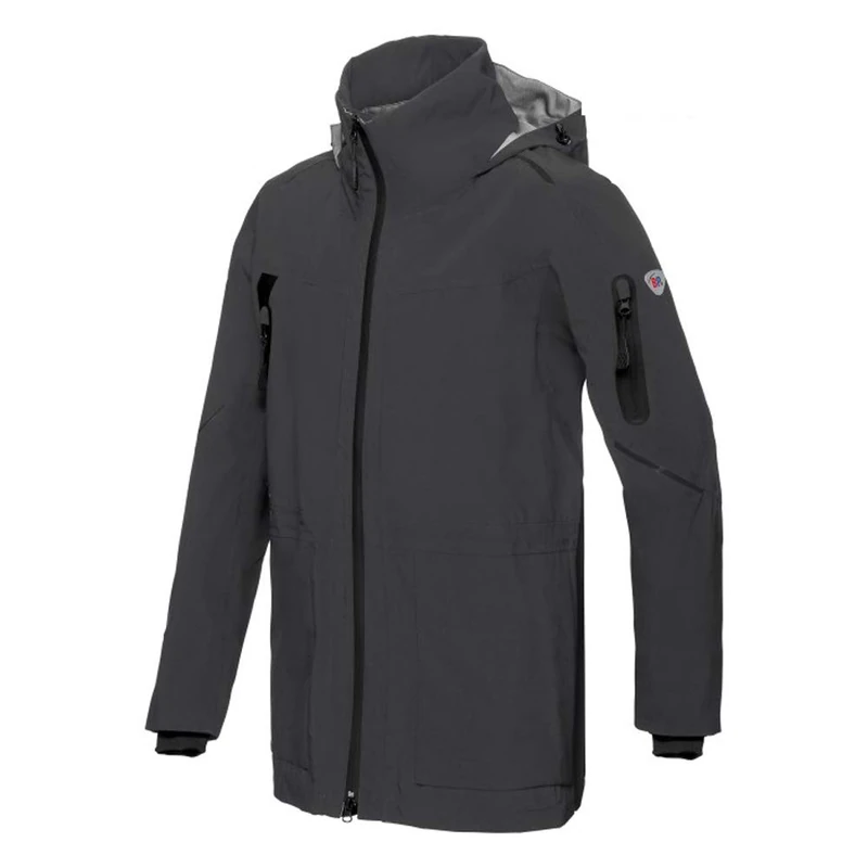 BP 1831-104-0056-XSn Weatherproof Jacket with Stand-Up Collar, Adjustable Hood, 100% Polyester, Anthracite, XS Size
