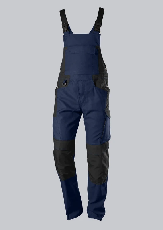 BP 1821-565-1432-33/34n Fabric Blend Dungarees Stretch Braces with Clip Fastenings, 65% Polyester/35% Cotton, Night Blue/Black, 33/34N Size