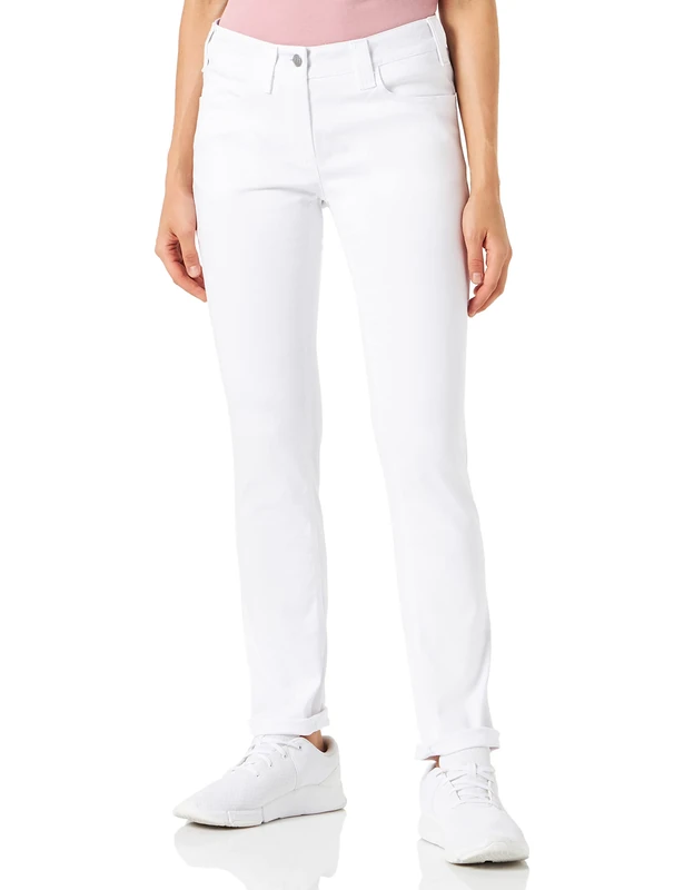 BP 1755-311-0021-32/30 Stretch Fabric Slim Fit Jeans for Women, 65% Cotton/30% Polyester/5% Elastane, White, 32/30 Size