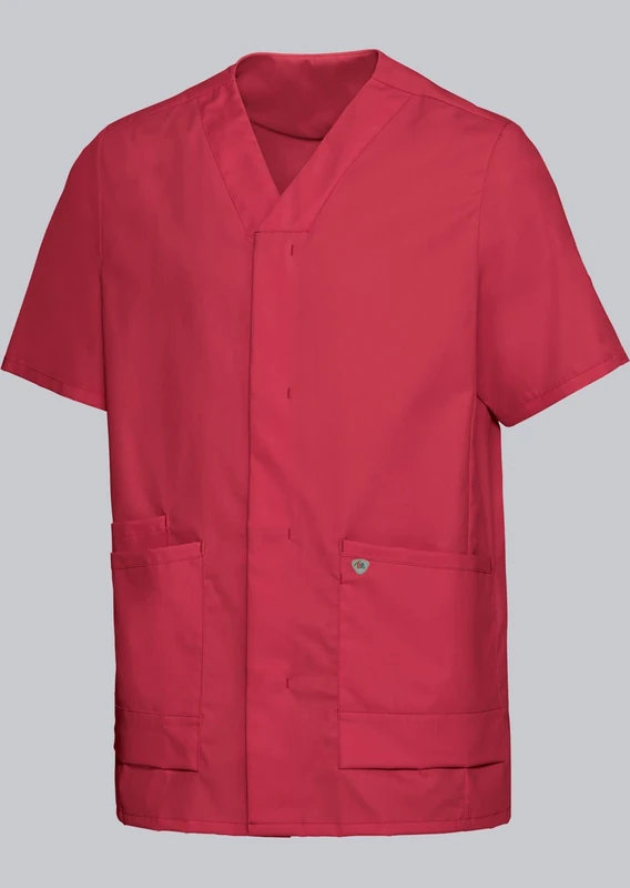 BP 1765-241-0188-Sn Unisex Super Light Fabric Slip-On Tunic, 49% Cotton, 48% Polyester, 3% Elastolefin, Coral, Sn Size