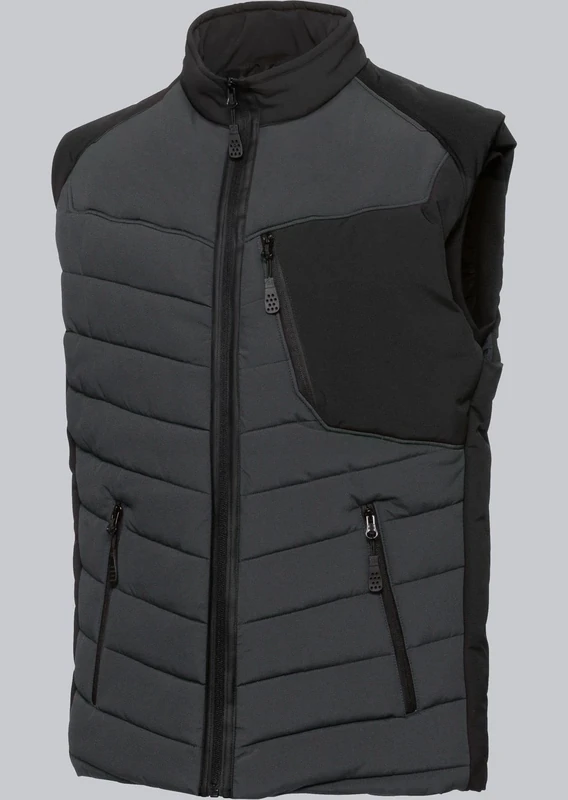 BP 1832-801-5632-4XLn Thermal Vest with Thermal Quilted Lining Padded, 100% Polyester, Anthracite/Black, 4XL Size
