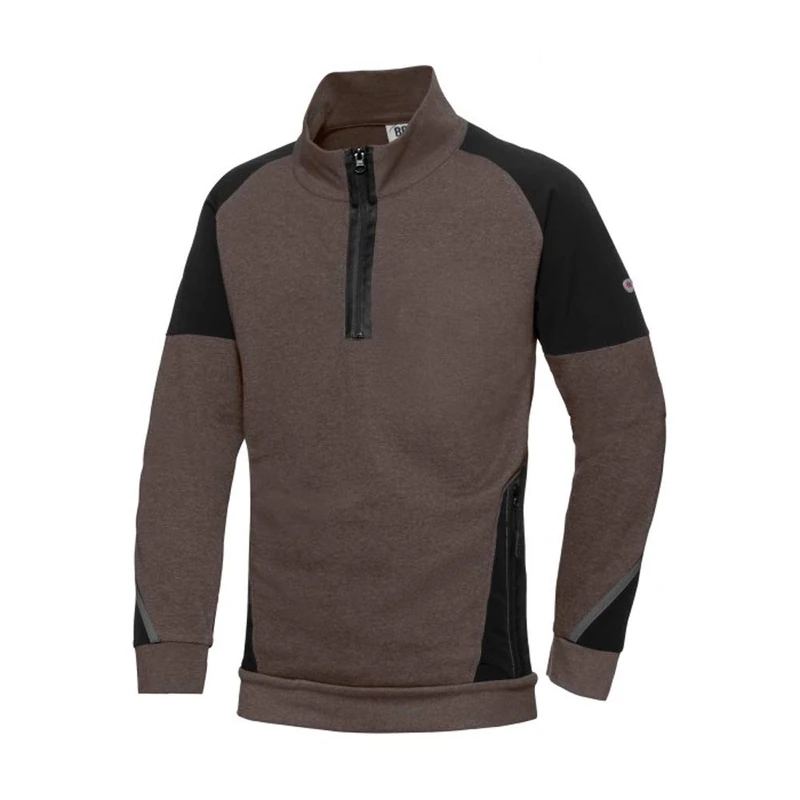 BP 1828-293-4032-L Stretch Men's Long Sleeve High Collar Zip 60% Cotton 40% Polyester Falcon Black L Size