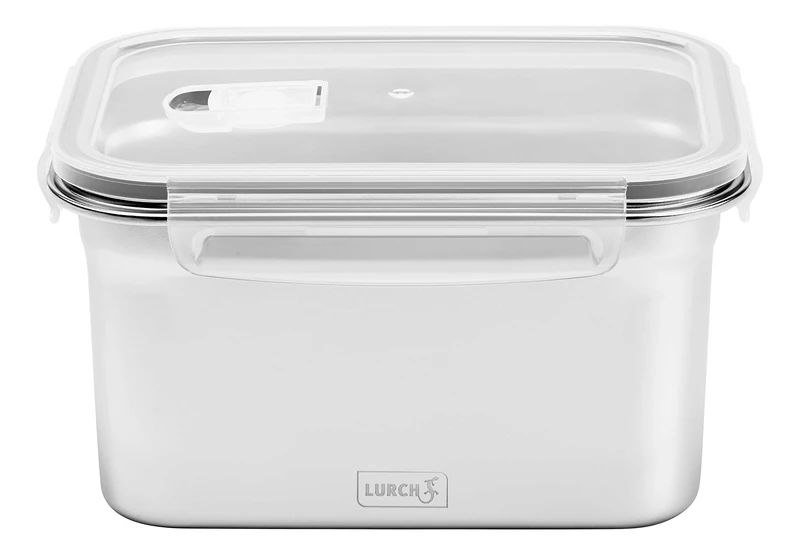 Lurch 240895 Lunch Safety/Storage Box Made of high-Quality Stainless Steel with BPA Plastic lid, 2000 ml