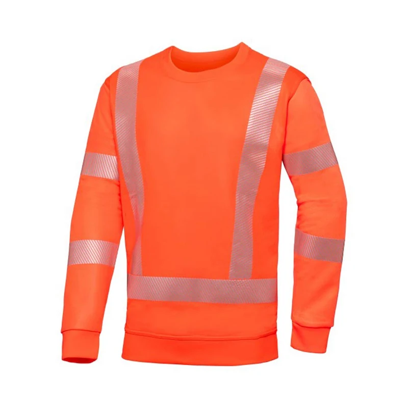 BP 2134-873-0065-3XL Slim Silhouette Unisex Sweatshirt Long Sleeve Crew Neck 70% Polyester/30% Cotton Warning Orange 3XL