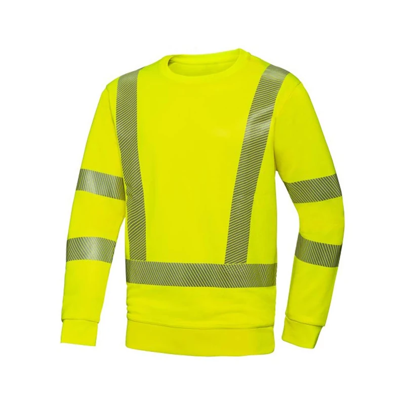BP 2134-873-0066-XL Slim Silhouette Unisex Sweatshirt Long Sleeve Crew Neck 70% Polyester/30% Cotton Warning Yellow XL