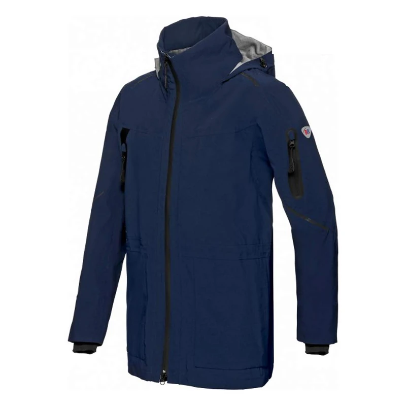 BP 1831-104-0110-XSn Weatherproof Jacket with Stand-Up Collar, Adjustable Hood, 100% Polyester, Night Blue, XS Size
