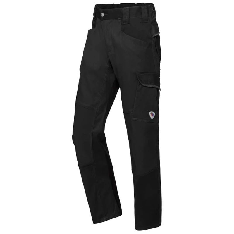 BP 1826-033-0032-39/40s Fabric Blend with Stretch Work Trousers for Men, High Waist at Back, 70% Cotton/28% Polyester/2% Elastane, Black, 39/40S