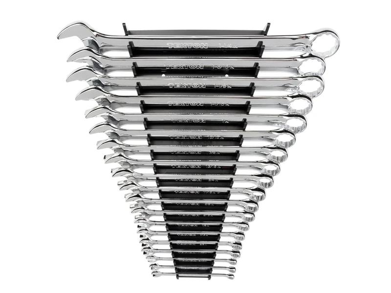 TEKTON Combination Wrench Set, 19-Piece (1/4-1-1/4 in.) - Rack | WCB91102