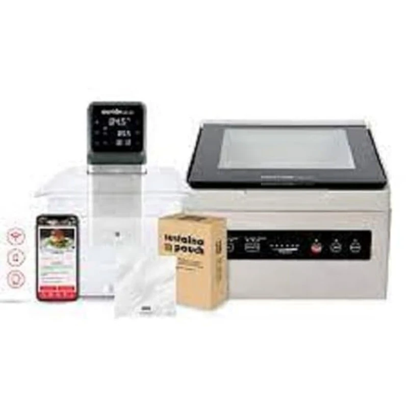 SousVideTools SVT-01707 iVide Plus Jnr. Cooker with WiFi, IV2.5 Deep Chamber Vacuum Sealer and Container with Custom Cut Lid
