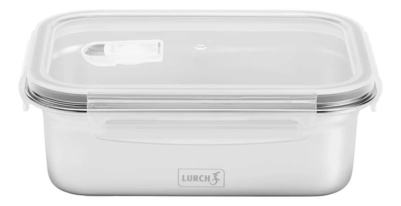 Lurch 240893 Lunch Safety/Storage Box Made of high-Quality Stainless Steel with BPA Plastic lid, 1200 ml