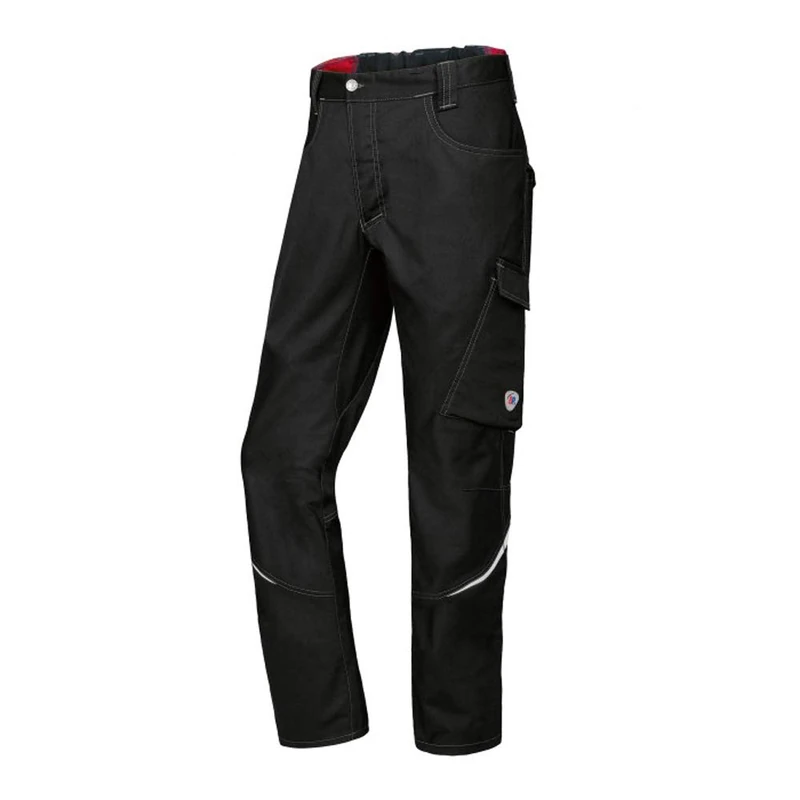 BP 1960-570-0032-35/36s Fabric Blend with Stretch Work Trousers for Men, Slim Silhouette with High Waist at Back, 65% Polyester/35% Cotton, Black, 35/36S Size